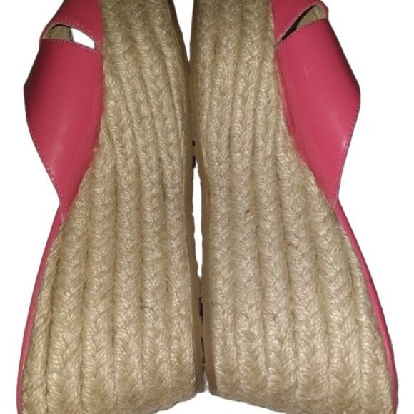 Jimmy Choo Pink Jute Wedge Platform Sandals - Picture 4 of 6